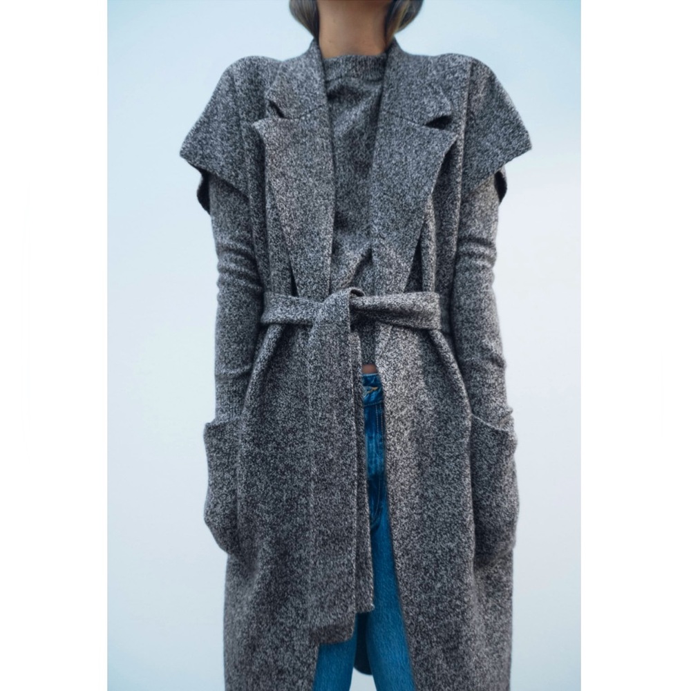 ZARA FLECKED 100% WOOL VEST